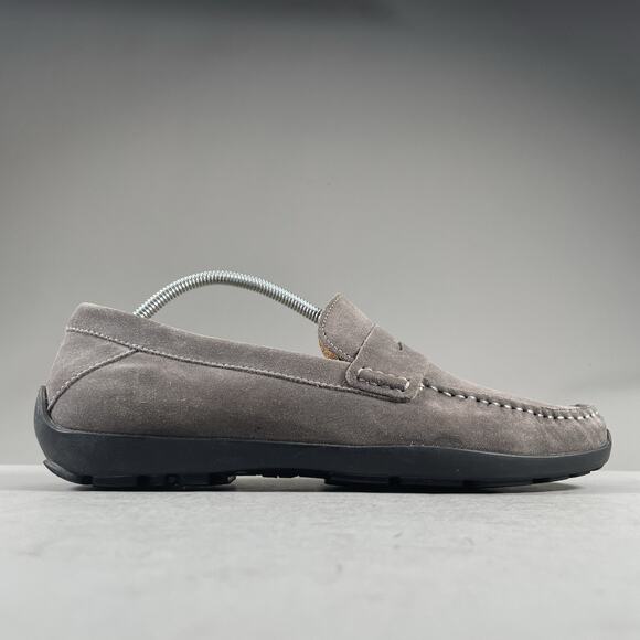 Samuel Hubbard Free Spirit Men’s 10.5 M Slip On Driving Penny Loafer Gray Nubuck - Picture 6 of 9